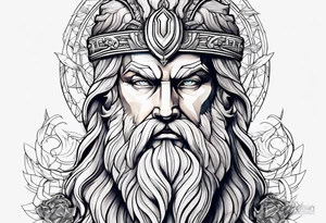 powerful majestic zeus tattoo idea