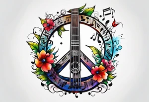 musical notes, peace tattoo idea
