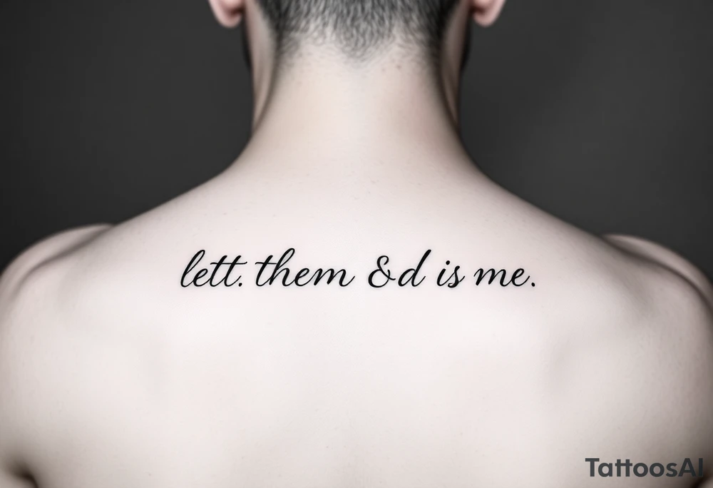 Small Fine line dainty cursive tattoo with the saying “let them & let me” on back tattoo idea