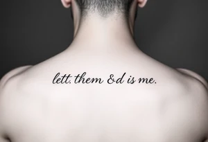 Small Fine line dainty cursive tattoo with the saying “let them & let me” on back tattoo idea