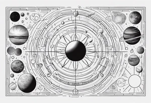 Symbols of the elements of the solar system arranged in order of distance from the sun tattoo idea