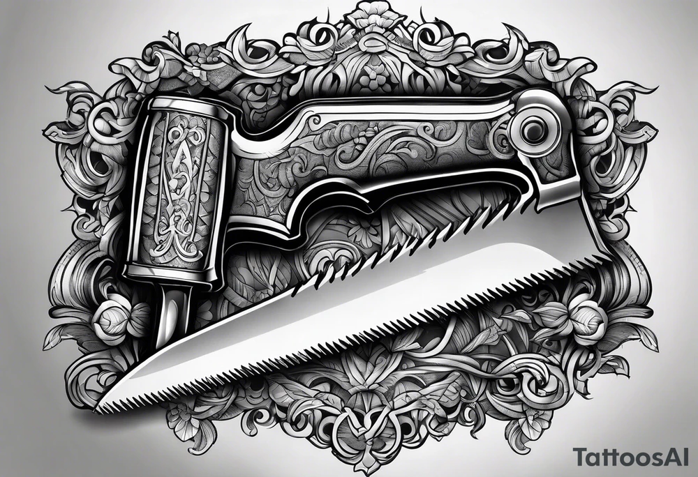 Handsaw and a hammer tattoo idea