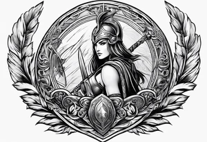 Ares spear and athena shield tattoo idea