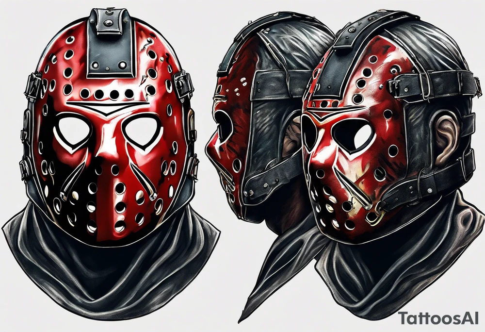 Friday the 13th Jason mask, Japanese art tattoo idea