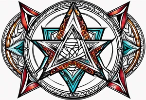 pentagram upsidedown cross tattoo idea