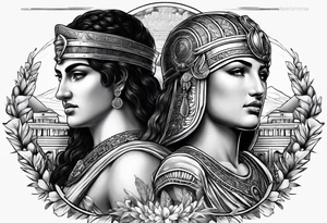 Alexander the Great & Cleopatra back to back tattoo idea