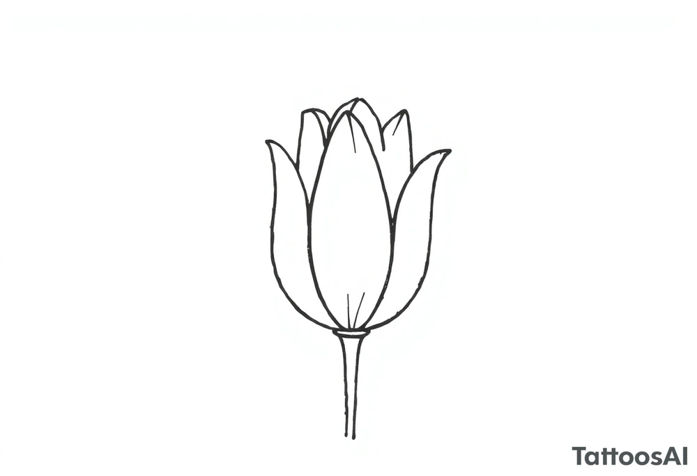 Tulip, tulip line style tattoo, hidden S letter in Tattoo tattoo idea