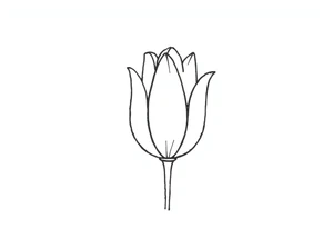 Tulip, tulip line style tattoo, hidden S letter in Tattoo tattoo idea