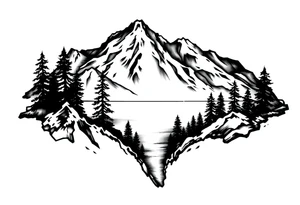 Outline of Lake Tahoe with a lake scene inside tattoo idea