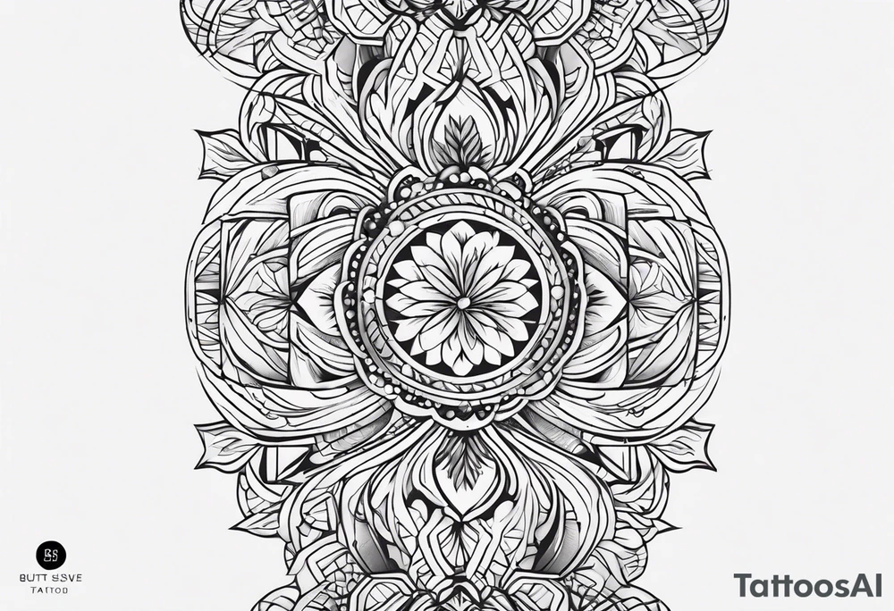 Butt and leg sleeve patterns tattoo idea