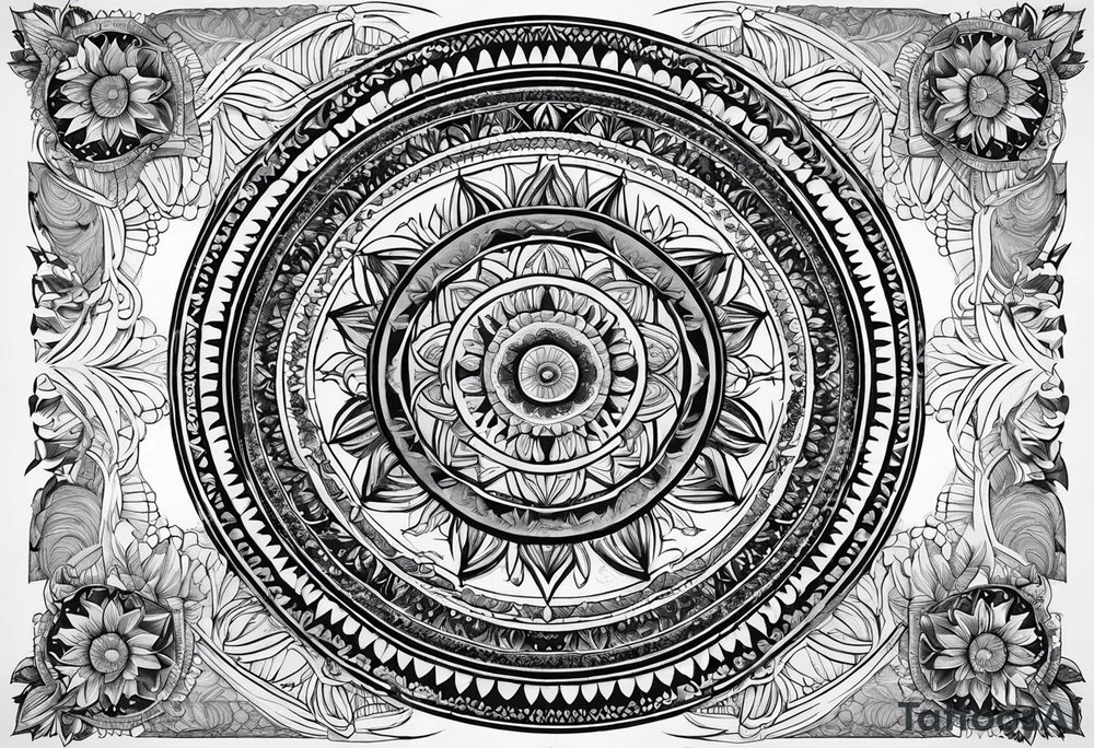 Mount Everest mandala tattoo idea