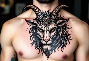 Capricorn head and body y starsign  10x10 cm tattoo idea