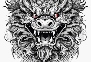 chinese dragon face tattoo idea