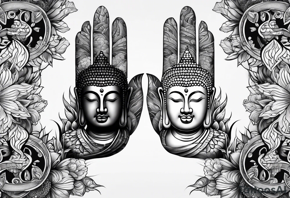 buddha hands tattoo idea