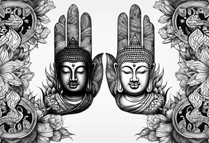 buddha hands tattoo idea