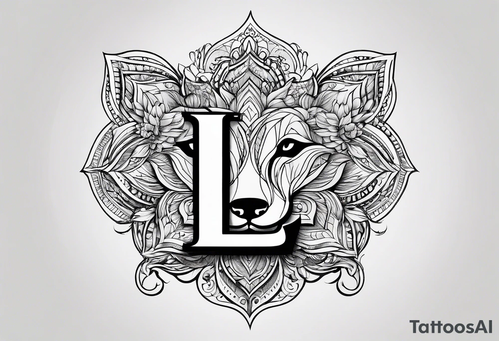 Letter L and C with Dogpaw tattoo idea