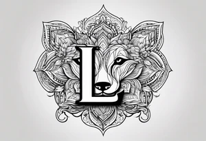 Letter L and C with Dogpaw tattoo idea