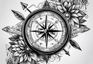 arrow with compass tattoo idea