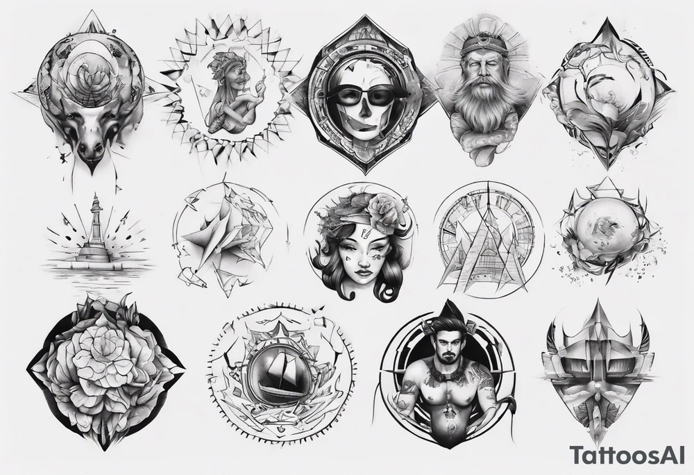 7 modern wonders of the world tattoo idea