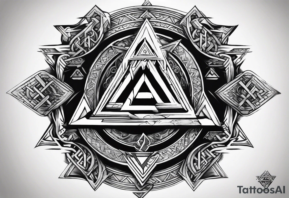 Valhalla valknut shield lightning sword tattoo idea
