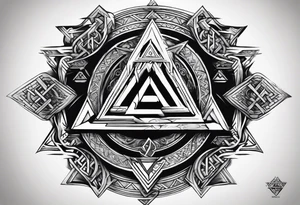Valhalla valknut shield lightning sword tattoo idea