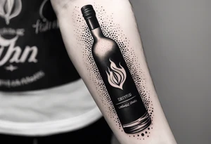 Flaming Molotov cocktail bomb tattoo idea