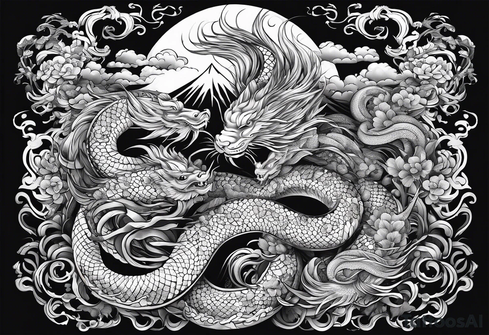 Almighty God cutting off the serpent head off tattoo idea