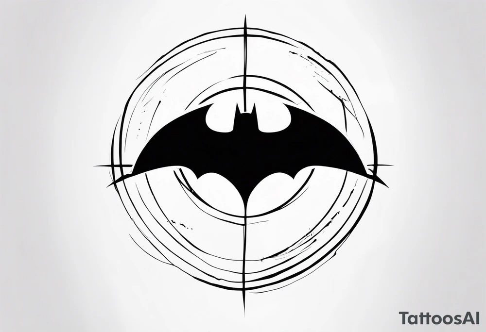 batman symbol grunge tattoo idea