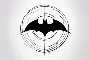 batman symbol grunge tattoo idea