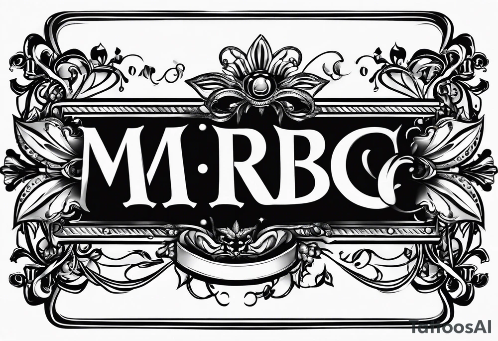 logo "MRBG", written as it is, simple, not fancy tattoo idea