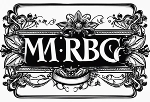 logo "MRBG", written as it is, simple, not fancy tattoo idea