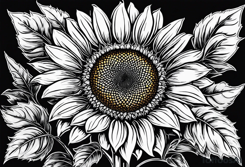 Sunflower for a male tattoo idea