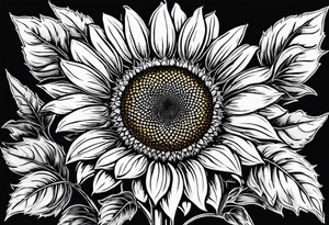 Sunflower for a male tattoo idea