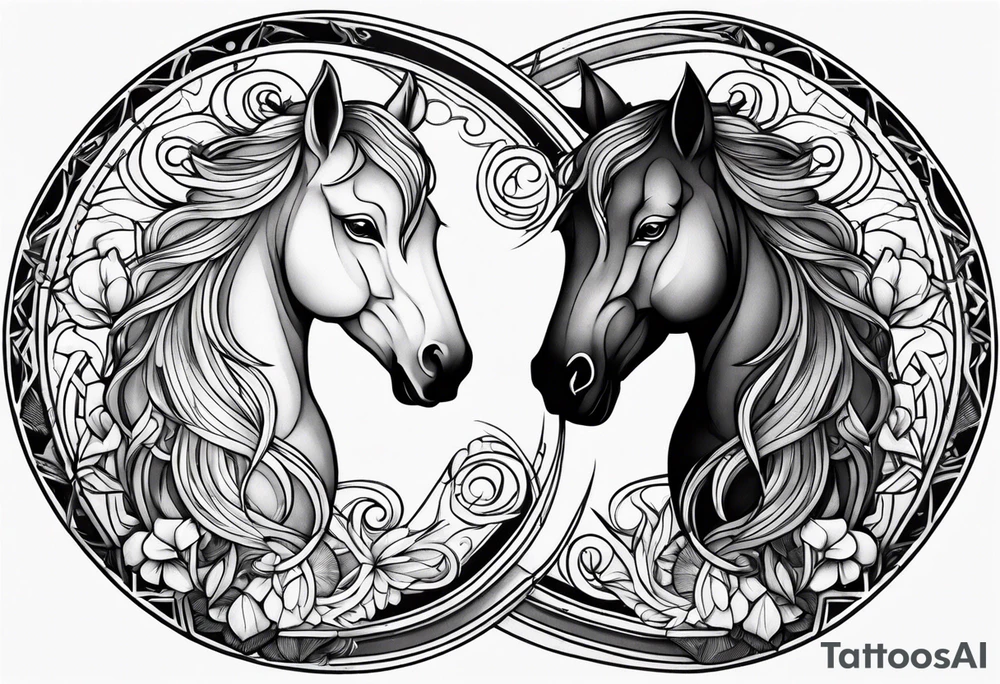 Gemini yin and yang animals tattoo idea