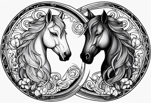Gemini yin and yang animals tattoo idea