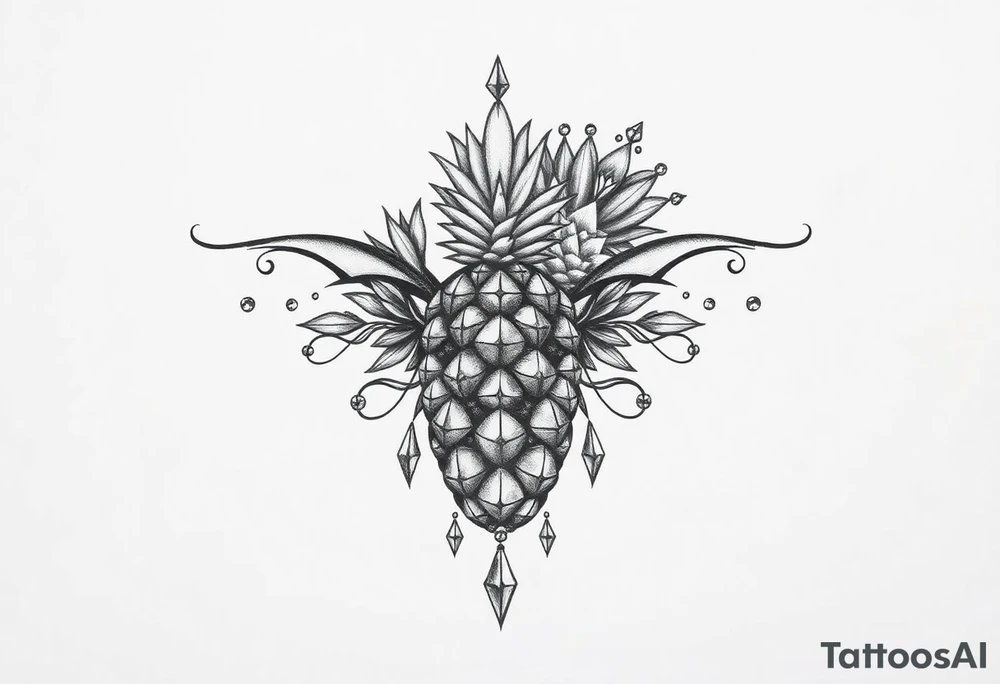 Design to be around vagina and anus using a pineapple, crown, diamonds. tattoo idea Design to be around vagina and anus using a pineapple, crown, diamonds. tattoo idea