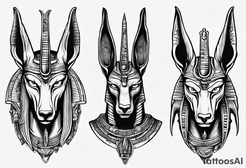 Egyptian god Anubis' head 
with a cobra tattoo idea