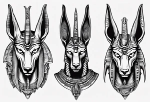 Egyptian god Anubis' head 
with a cobra tattoo idea