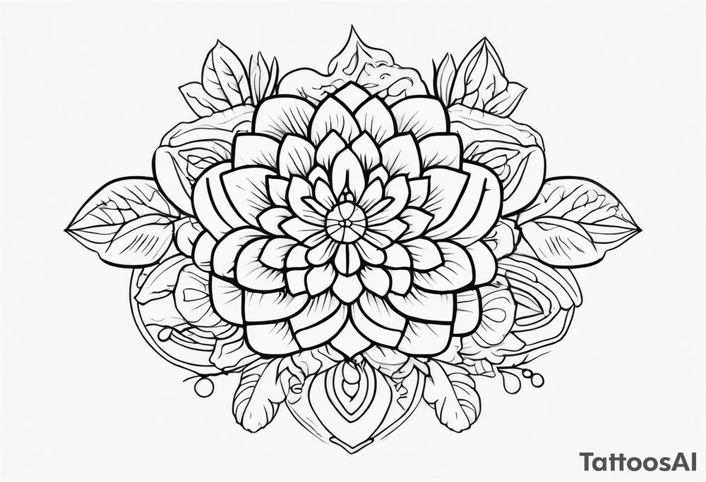 mexican fine line floral tattoo idea