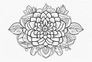 mexican fine line floral tattoo idea
