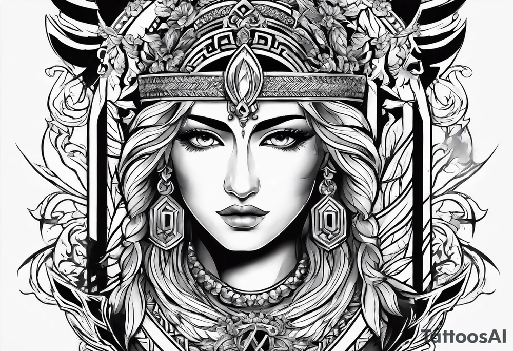 Mascusline Greek mythology lighting bolts tattoo idea