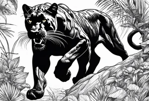 Black Panther hunting tattoo idea