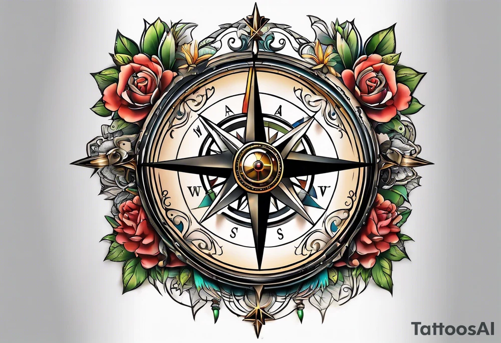 compass chest tattoo tattoo idea