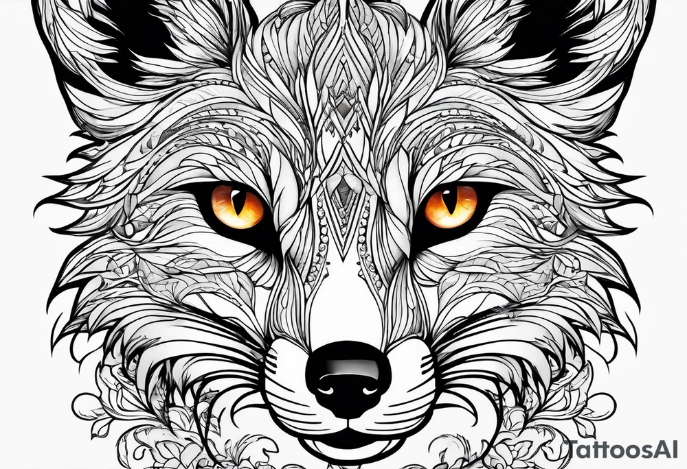 fox eyes tattoo idea