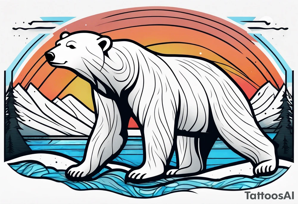 Polar bear in a minimalist but masculine 
 way tattoo idea