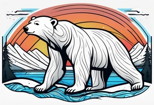 Polar bear in a minimalist but masculine 
 way tattoo idea