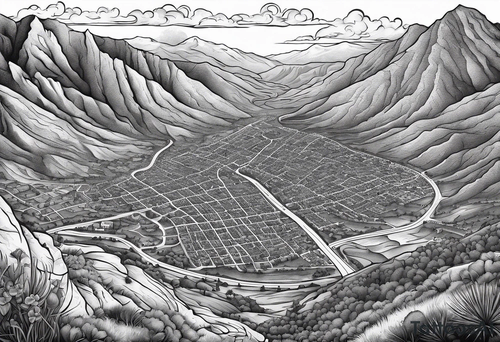 Roadtrip trough California on a Map.
Stops are: San Francisco, Yosemite Park, Death Valley, Las Vegas, Grand Canyon, Joshua Tree, Los Angeles and San Diego.
Erase all the other streets tattoo idea