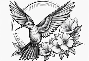 colibri bird
flowers
fine line tattoo idea