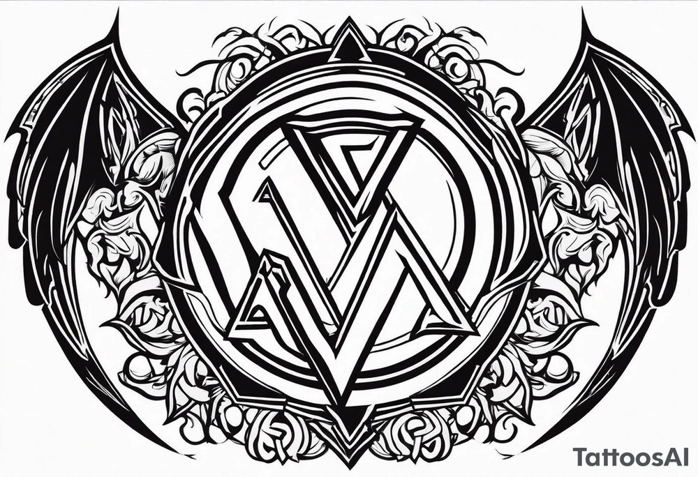 Valhalla sword shield dragon axe Valknut fire tattoo idea
