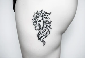 thigh tattoo for a girl that likes fine line greek art tattoo idea